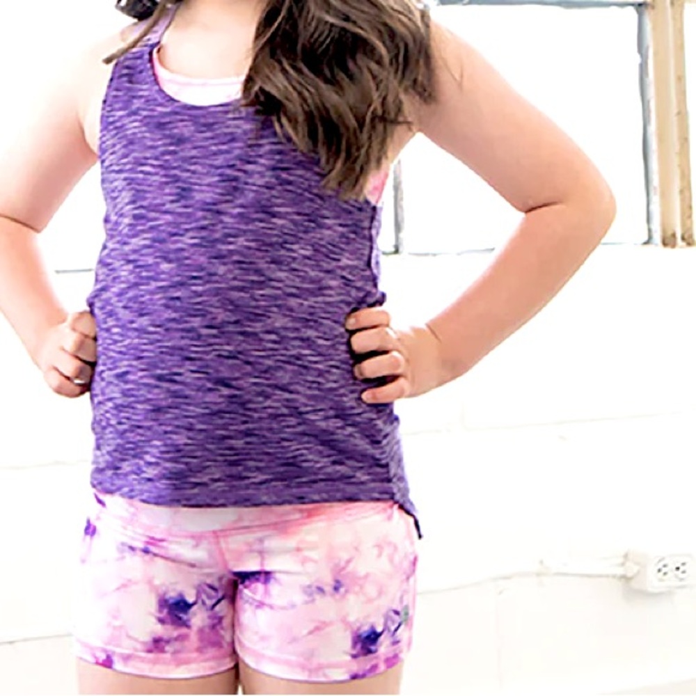 4/$20💥Jill Yoga Top, Scoop Racerback Tank Top, Colour Blocked Purple Black